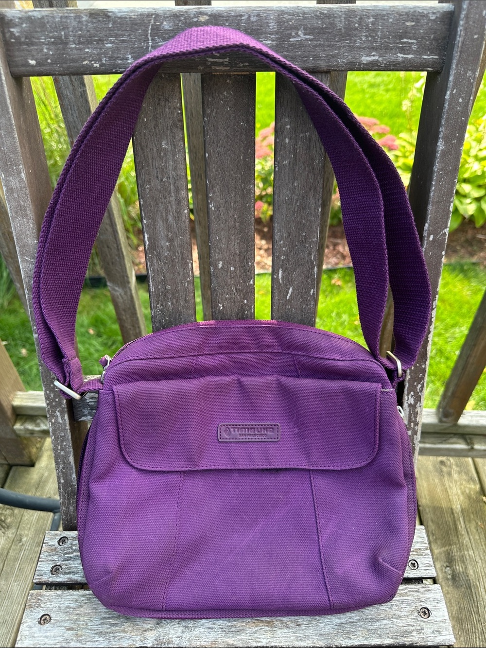 Timbuk2 Purple Crossbody w/ Velcro to attach to bike, wheelchair, or walker